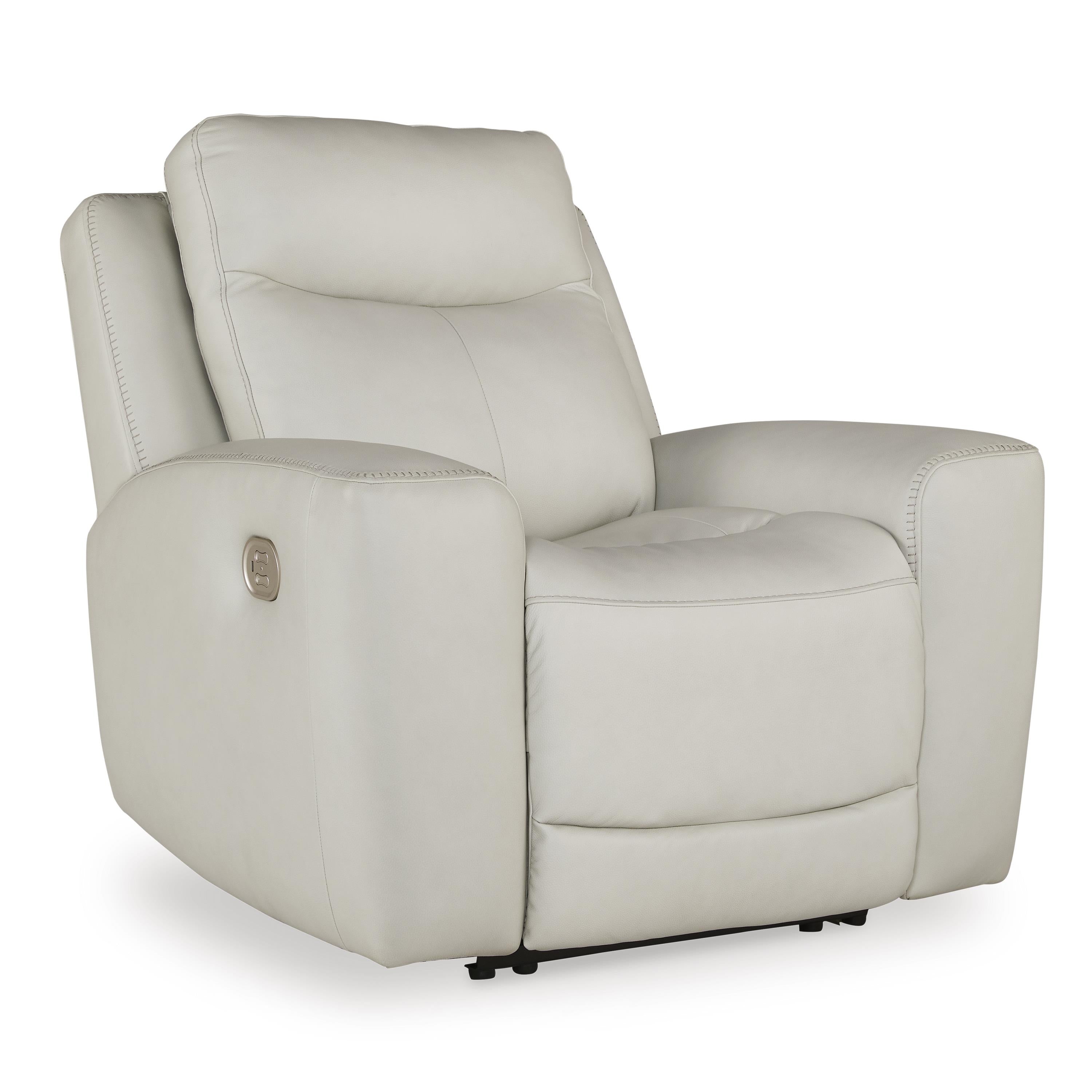 Off white discount leather recliner chair