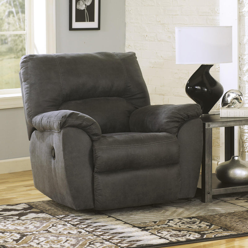 Fabric rocker outlet recliner