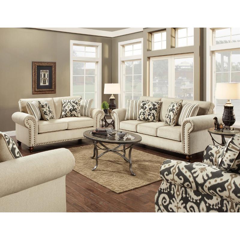 Fusion Furniture 3111 Stationary Fabric Loveseat 3111Fairly Sand IMAGE 3