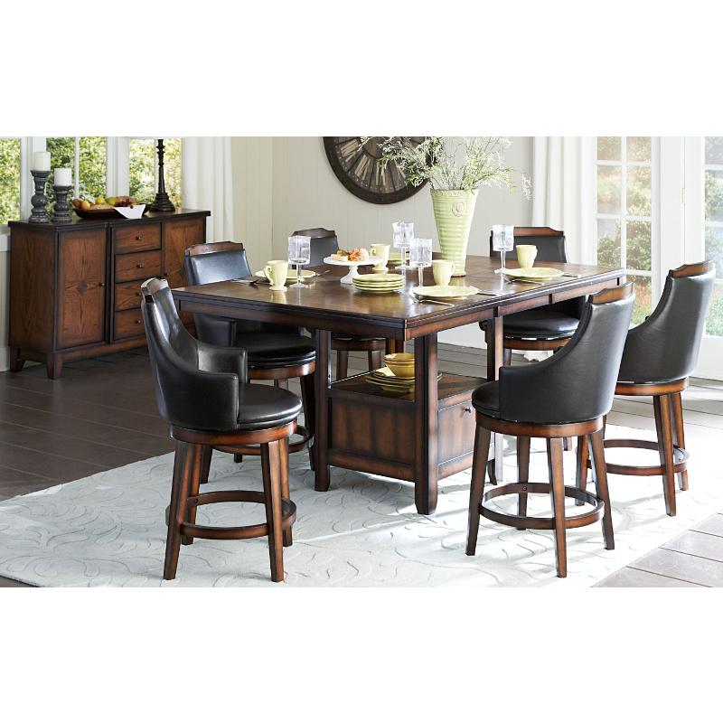 Homelegance Bayshore Counter Height Dining Table with Pedestal Base 5447-36XL/5447-36XLB IMAGE 3