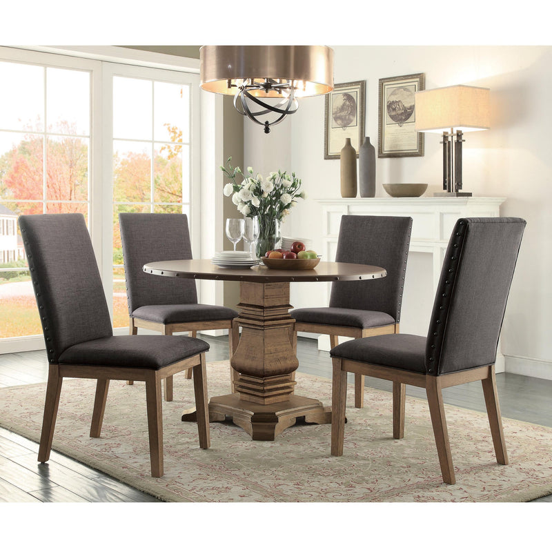 Homelegance Round Anna Claire Dining Table with Zinc Top & Pedestal Base 5428-45RD IMAGE 3