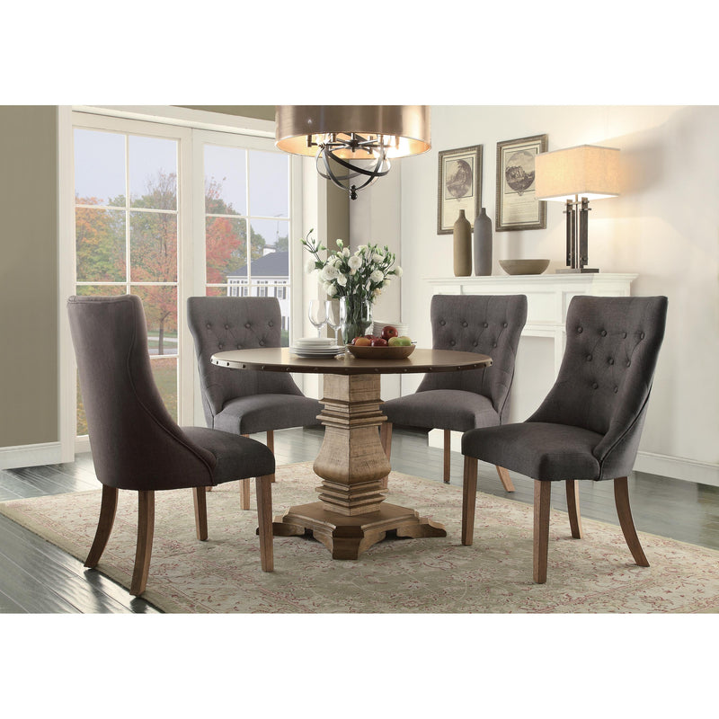 Homelegance Round Anna Claire Dining Table with Zinc Top & Pedestal Base 5428-45RD IMAGE 4