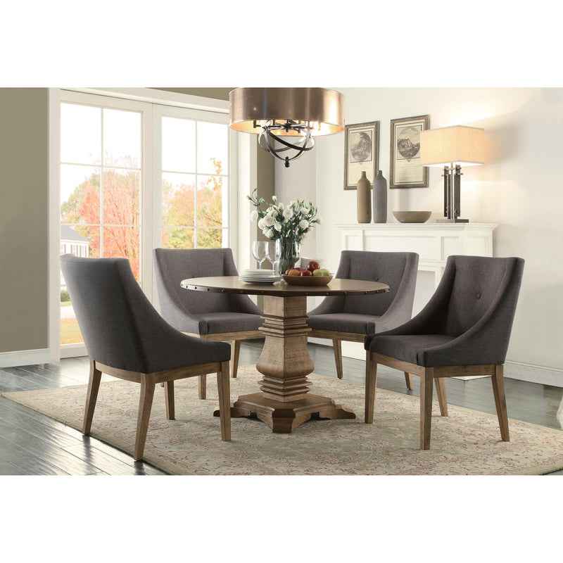 Homelegance Round Anna Claire Dining Table with Zinc Top & Pedestal Base 5428-45RD IMAGE 6