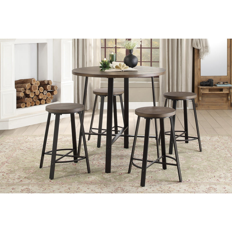 Homelegance Round Chevre Counter Height Dining Table with Trestle Base 5607-36RD IMAGE 3