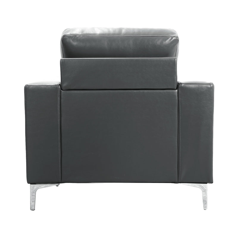 Homelegance Iniko Stationary Leather Chair 8203GY-1 IMAGE 3