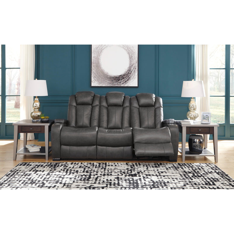 Signature Design by Ashley Turbulance Power Reclining Leather Look Sofa 8500115 IMAGE 5