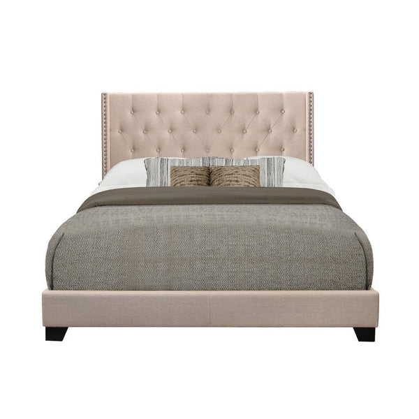 Homelegance Platform Upholstered Queen Bed SH215BGE-1* Queen Bed - Beige IMAGE 1