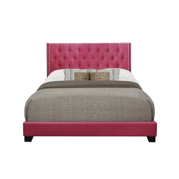 Homelegance Platform Upholstered King Bed SH215KPNK-1* King Bed - Pink IMAGE 1