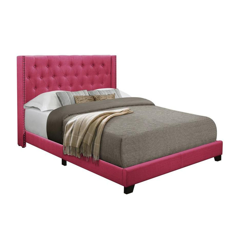 Homelegance Platform Upholstered King Bed SH215KPNK-1* King Bed - Pink IMAGE 2