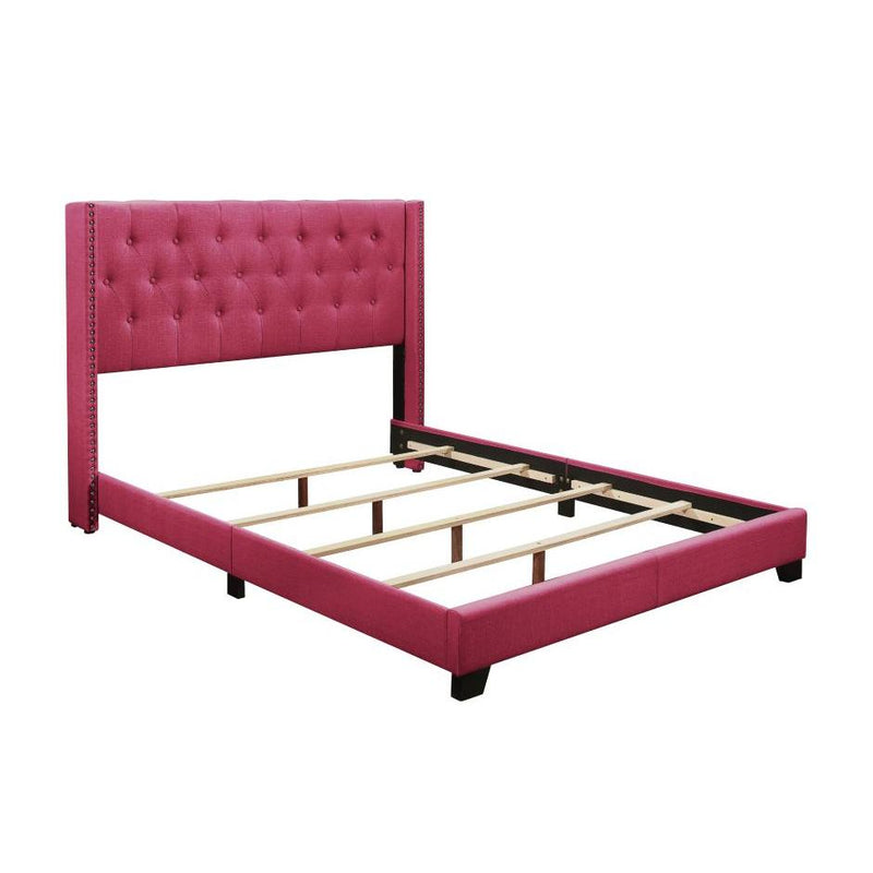 Homelegance Platform Upholstered King Bed SH215KPNK-1* King Bed - Pink IMAGE 3