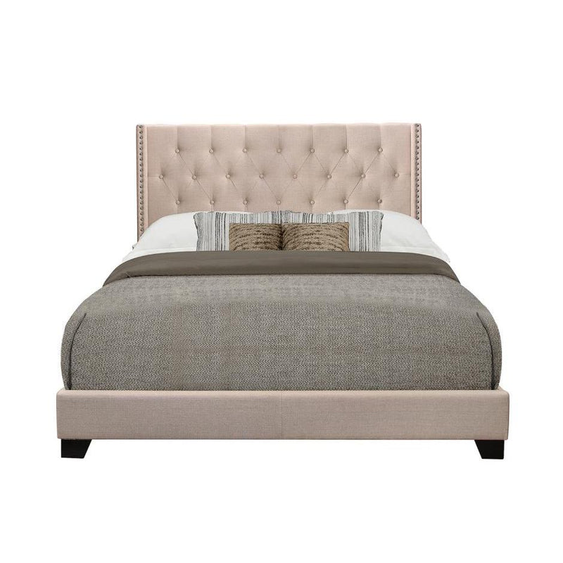 Homelegance Platform Upholstered King Bed SH215KBGE-1* King Bed - Beige IMAGE 1