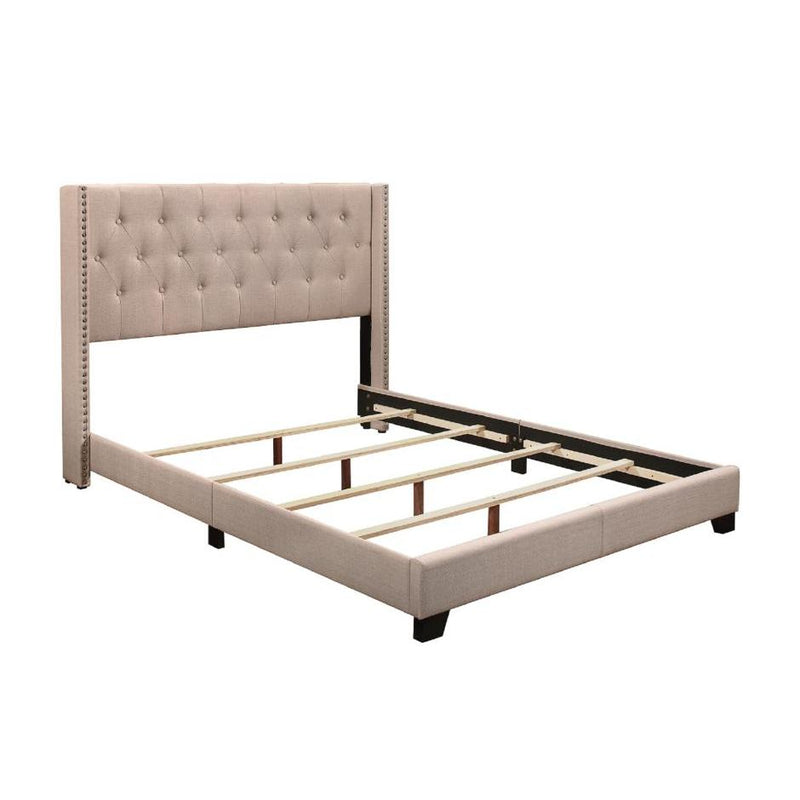 Homelegance Platform Upholstered King Bed SH215KBGE-1* King Bed - Beige IMAGE 3