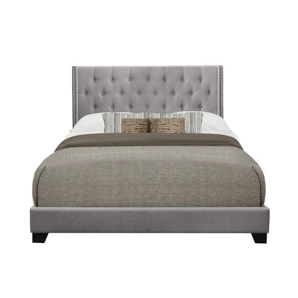 Homelegance Platform Upholstered Full Bed SH215FGRY-1* Full Bed - Grey IMAGE 1