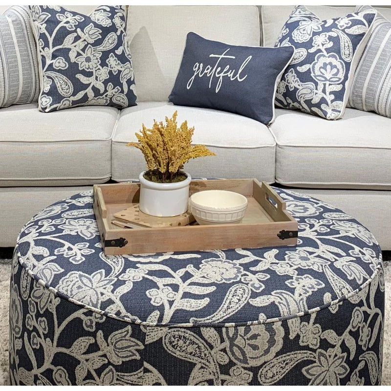 Fusion Furniture Fabric Ottoman 140 SOPHIE INDIGO IMAGE 1