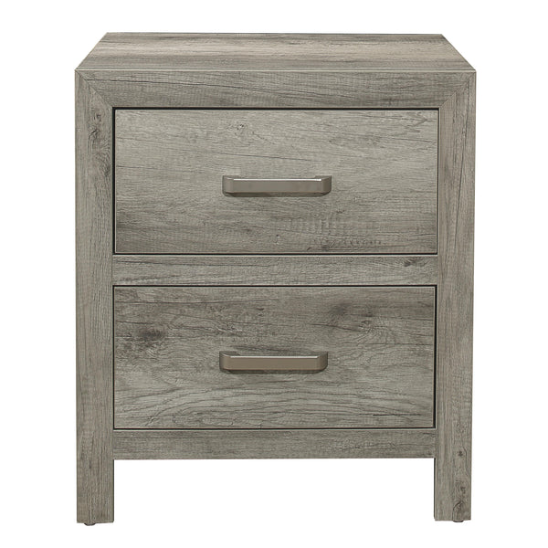 Homelegance Mandan 2-Drawer Nightstand 1910GY-4 IMAGE 1