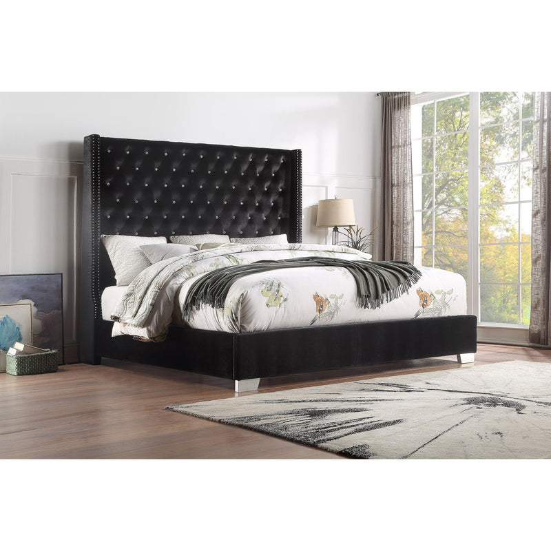 Homelegance Queen Upholstered Panel Bed SH228BLK-1/SH228BLK-3 IMAGE 2