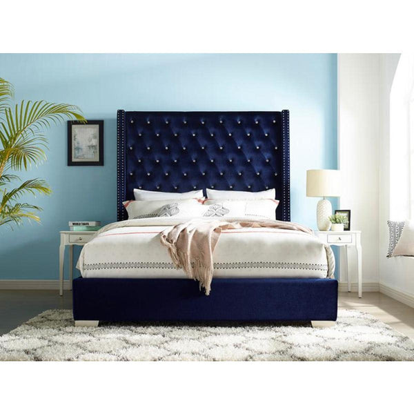 Homelegance King Upholstered Panel Bed SH228KBLU-1/SH228KBLU-3 IMAGE 1