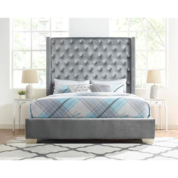 Homelegance King Upholstered Panel Bed SH228KGRY-1/SH228KGRY-3 IMAGE 1