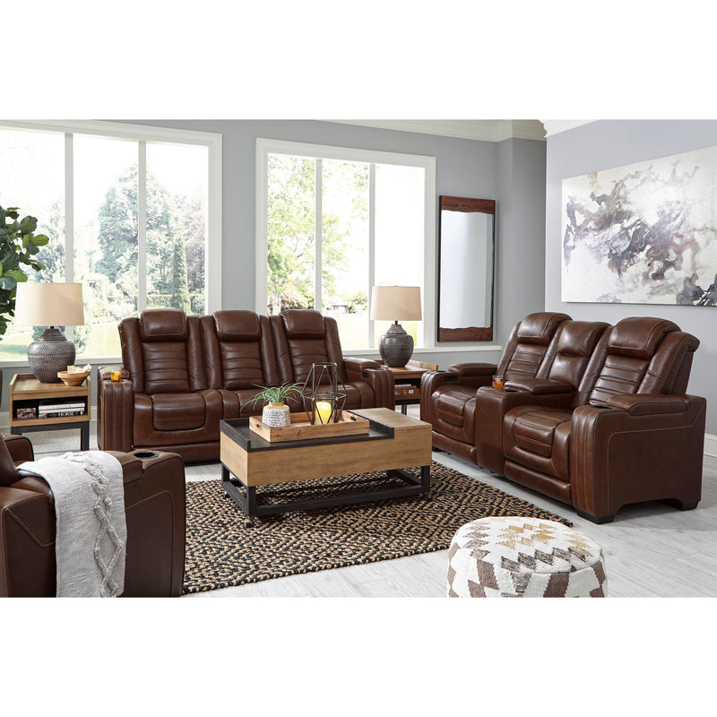 Signature Design by Ashley Backtrack Power Reclining Leather Match Sof