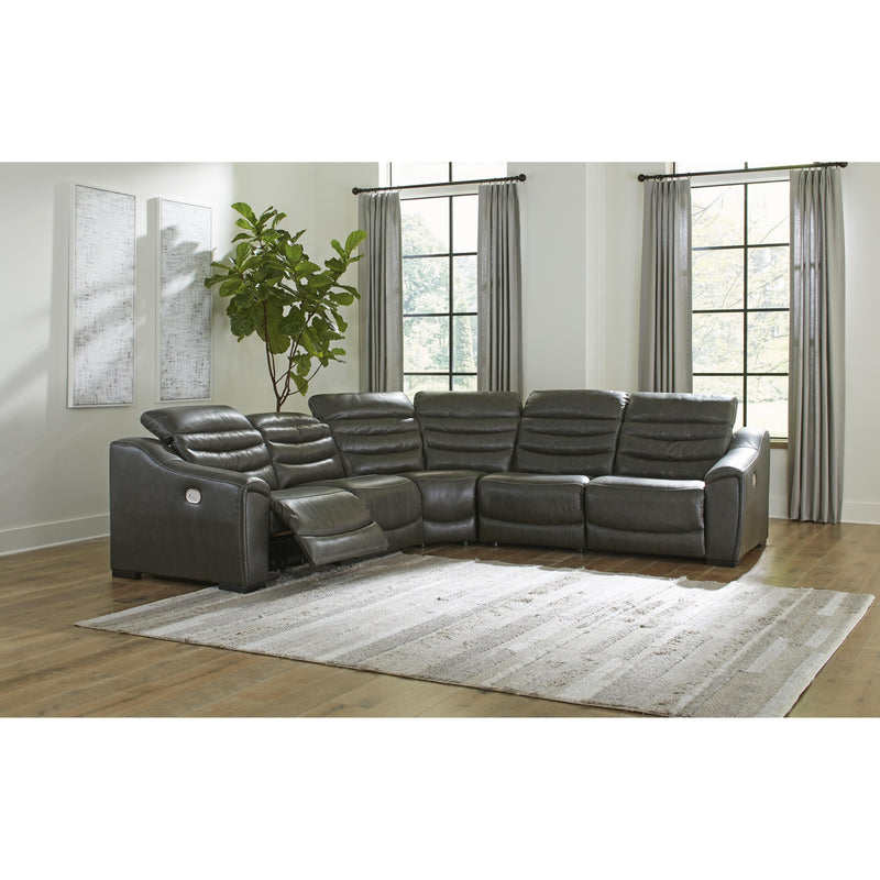 Signature Design by Ashley Center Line Power Reclining Leather Look 5 pc Sectional U6340458/U6340431/U6340477/U6340446/U6340462 IMAGE 3