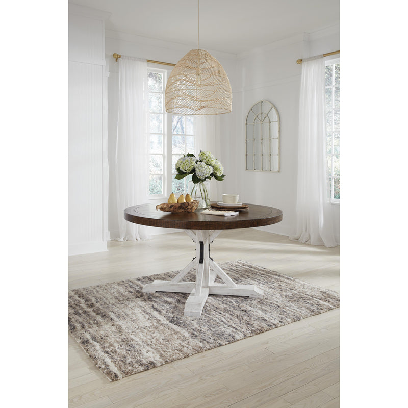 Ashley round 2025 wood dining table