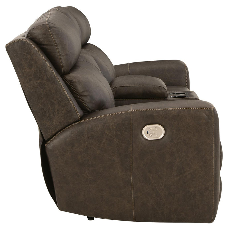 Signature Design by Ashley Roman Power Reclining Leather Match Loveseat U2540118 IMAGE 4