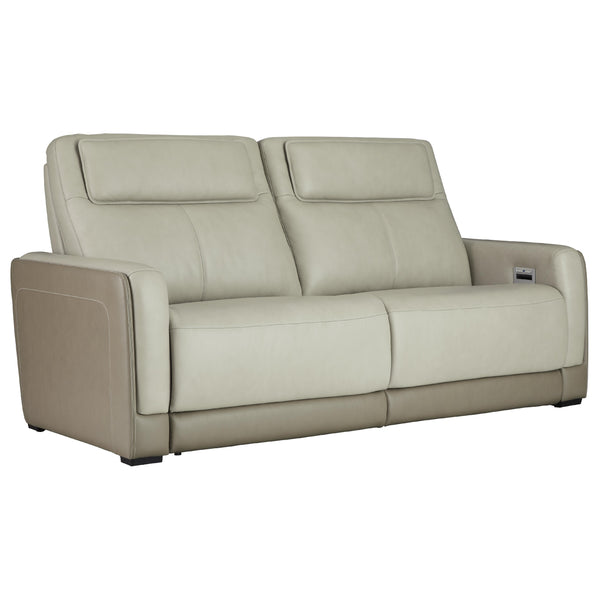 Signature Design by Ashley Battleville Power Reclining Leather Match Sofa U3070547 IMAGE 1