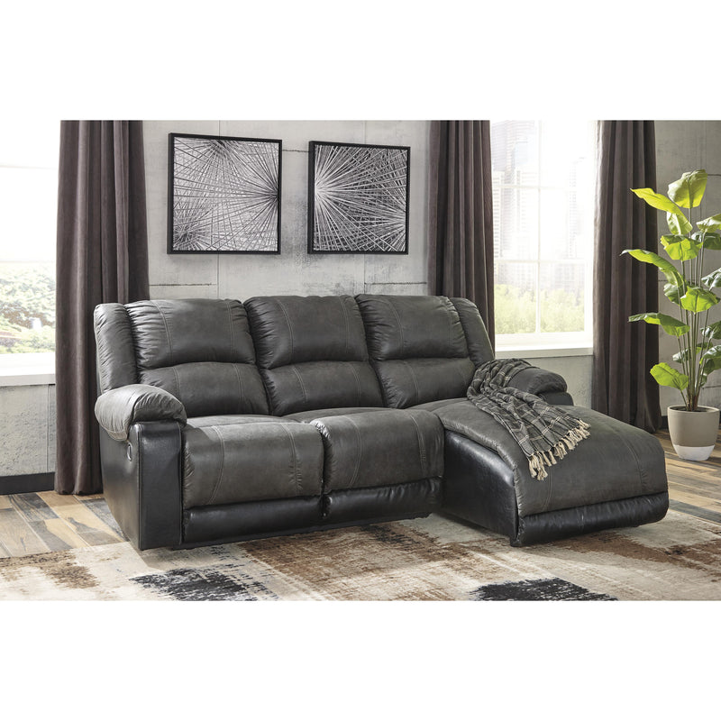 Signature Design by Ashley Nantahala Reclining Leather Look 3 pc Sectional 5030140/5030146/5030117 IMAGE 2