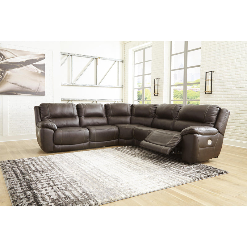 Signature Design by Ashley Dunleith Power Reclining Leather 5 pc Sectional U7160431/U7160446/U7160458/U7160462/U7160477 IMAGE 4