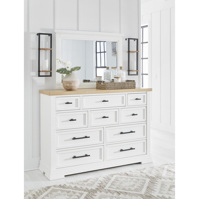 Benchcraft Ashbryn 10-Drawer Dresser with Mirror B844-31/B844-36