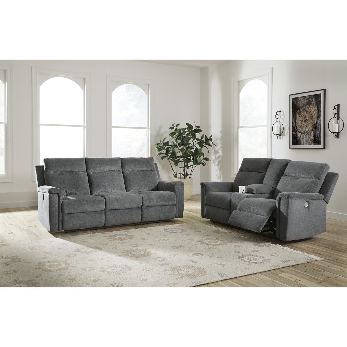 Signature Design by Ashley Barnsana Power Reclining Fabric Sofa 332028