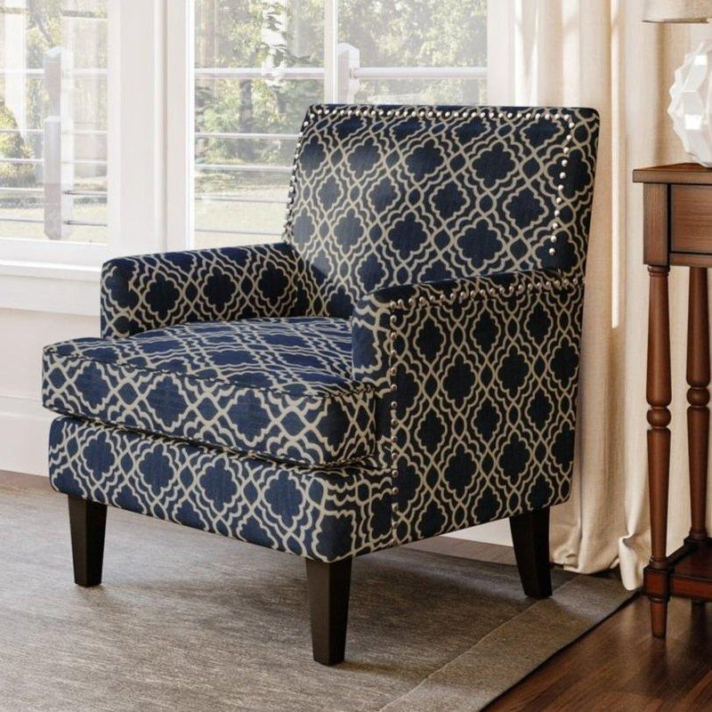 Jofran Aubrey Stationary Fabric Accent Chair AUBREY-CH-MARINE IMAGE 2