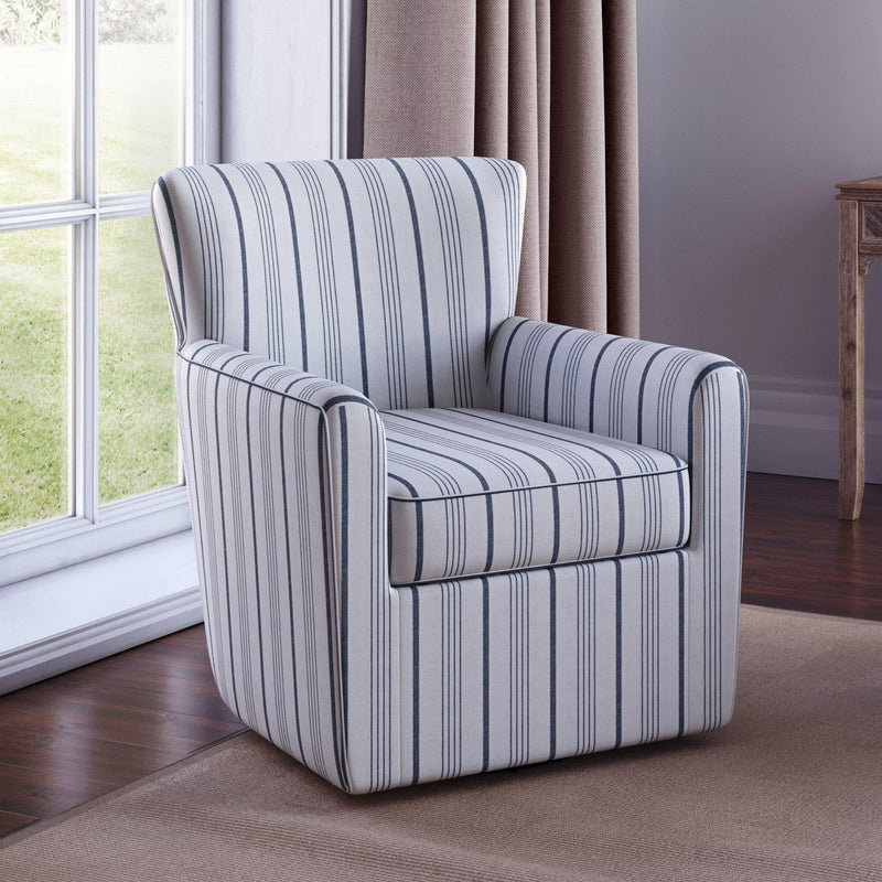 Jofran Bakley Swivel Fabric Accent Chair BLAKELY-SW-BSTRP IMAGE 5