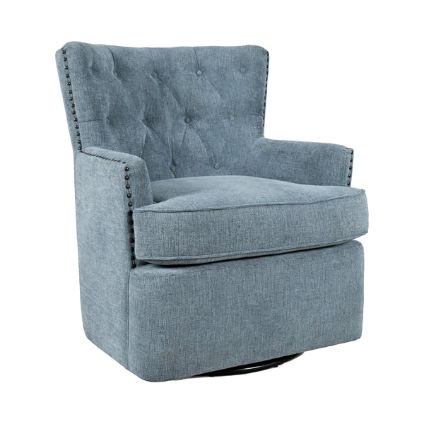 Jofran Bryson Swivel Fabric Accent Chair BRYSON-SW-BLUE IMAGE 1