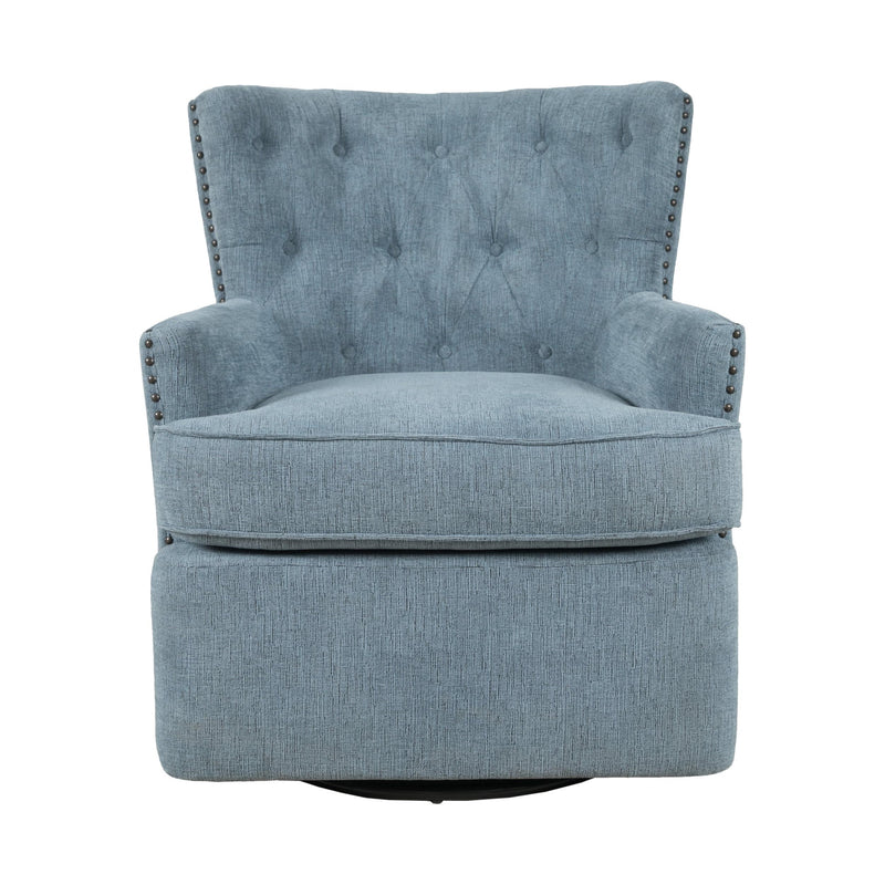 Jofran Bryson Swivel Fabric Accent Chair BRYSON-SW-BLUE IMAGE 2