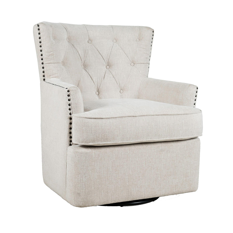 Jofran Bryson Swivel Fabric Accent Chair BRYSON-SW-OAT IMAGE 1