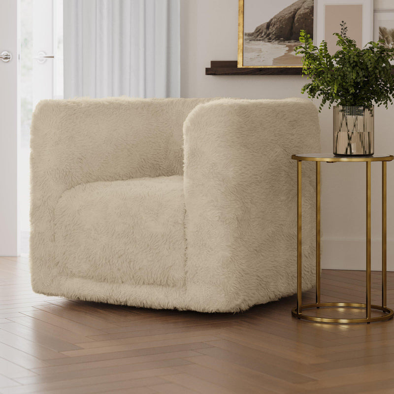 Jofran Huggy Swivel Fabric Accent Chair HUGGY-SW-SAND IMAGE 6