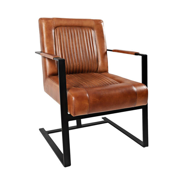 Jofran Maguire Stationary Leather Accent Chair MAGUIRE-CH-SADDLE IMAGE 1