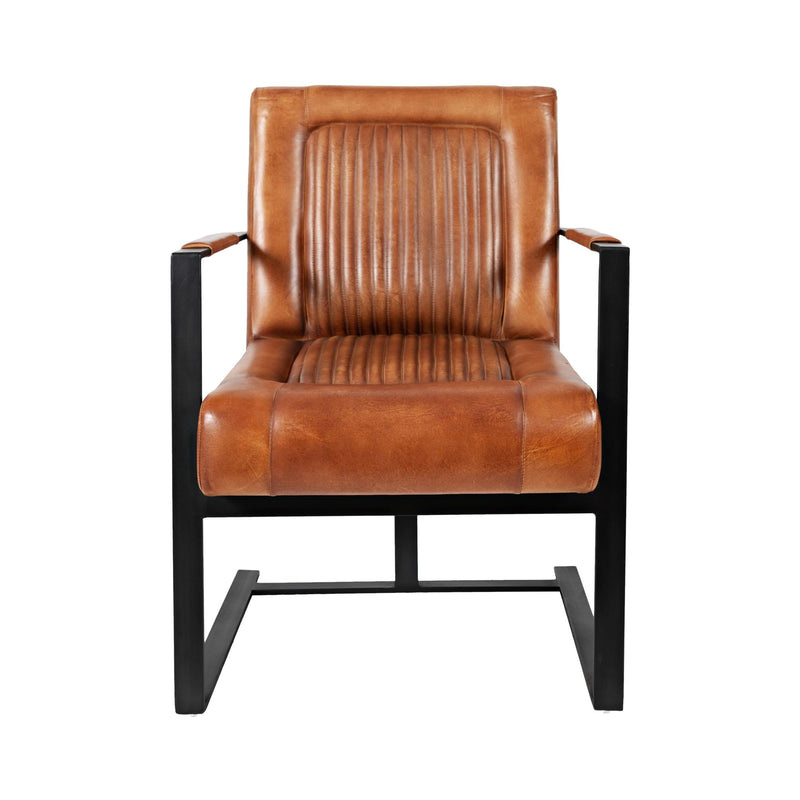 Jofran Maguire Stationary Leather Accent Chair MAGUIRE-CH-SADDLE IMAGE 2