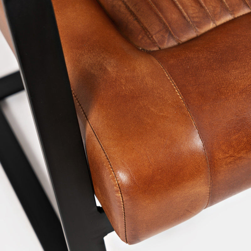 Jofran Maguire Stationary Leather Accent Chair MAGUIRE-CH-SADDLE IMAGE 6