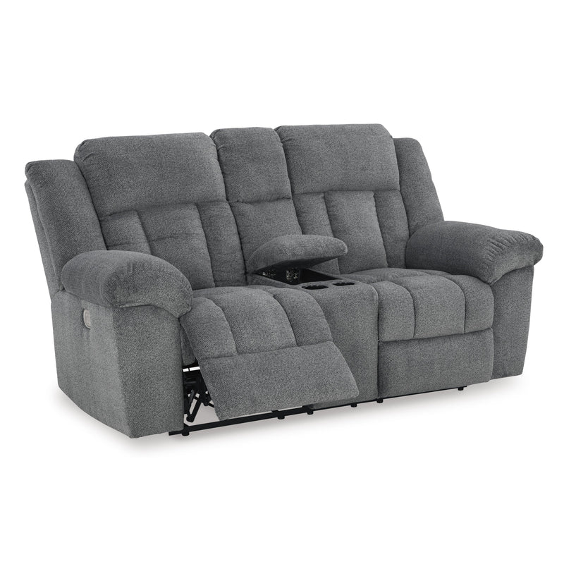 Signature Design by Ashley Tip-Off Power Reclining Fabric Loveseat with Console 6930418 IMAGE 2