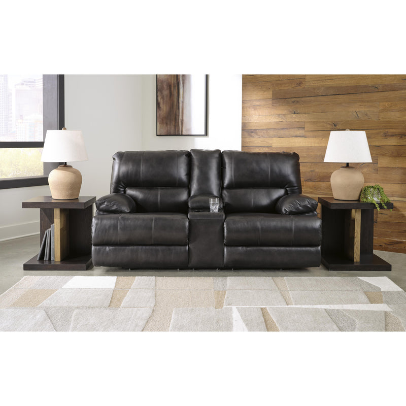 Signature Design by Ashley Mountainous Power Reclining Leather Match Loveseat with Console U6580118 IMAGE 6